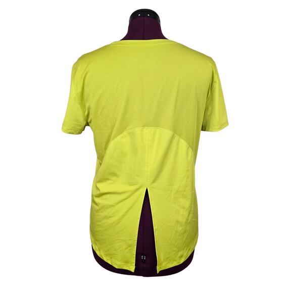 Women's Spyder "Active" Neon Green Short Sleeve Athletic Top Back Slit | Large - Picture 2 of 9